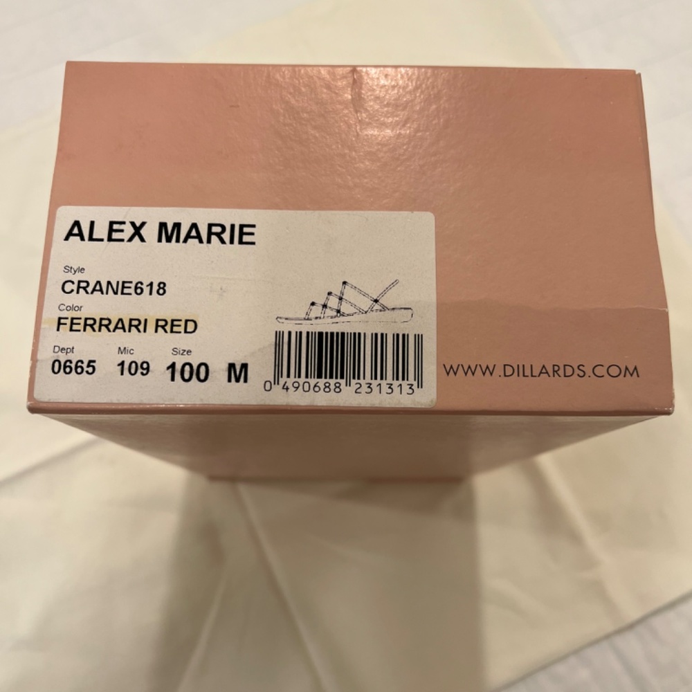 Alex Marie Crane618 Ferrari Red and Gold Sandals--Size 10M - Picture 6 of 7